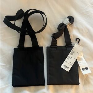 Two Uniqlo Black and Gray Crossbody Bags